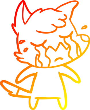 Bir insan tarafından çizilmiş ağlayan tilki çizgi filmi.