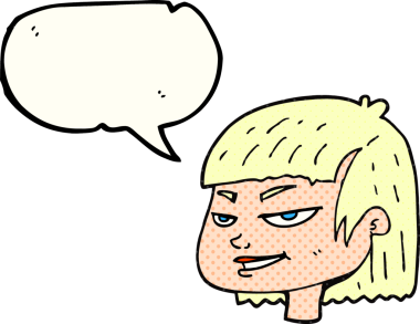 El yazısıyla çizilmiş çizgi roman konuşma balonu karikatürü bir insan tarafından çizilmiş gibi görünüyor.