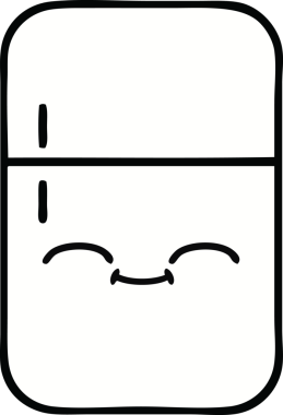 Bir insan tarafından çizilmiş buz dolabı karikatürü.