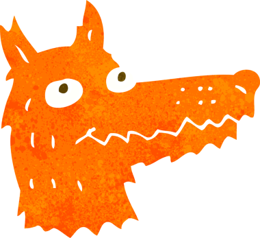 bir insan tarafından çizilmiş tilki kafası.