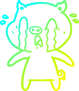 Bir insan tarafından çizilmiş ağlayan domuz çizgi filmi.