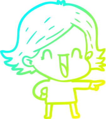 Bir insan tarafından çizilmiş gülen bir karikatür çizimi.