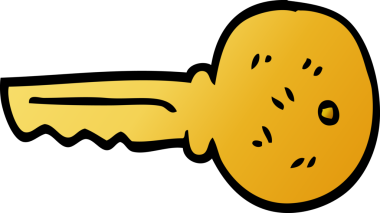 Bir insan tarafından çizilmiş altın karalama anahtarı.