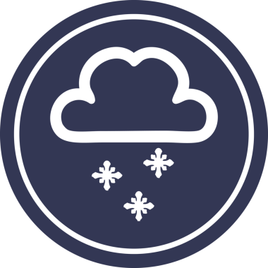 Bir insan tarafından çizilmiş kar bulutu dairesel simgesi