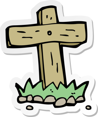 Bir insan tarafından çizilmiş ahşap haç mezar etiketi.