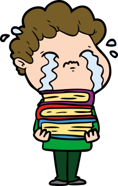 Bir insan tarafından çizilmiş ağlayan çizgi film adamı.