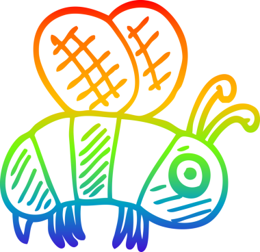 bir insan tarafından çizilmiş gökkuşağı gradyanı çizimi