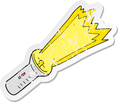 Bir insan tarafından çizilmiş bir karikatür meşalesinin geriletilmiş yapıştırması.