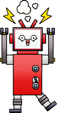 Bir insan tarafından çizilmiş bir robotun gölgelenmiş çizimi