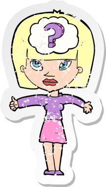 Bir insan tarafından çizilmiş bir karikatür kadının gerilimli çıkartması.