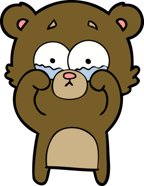 Bir insan tarafından çizilmiş ağlayan ayı gözleri.