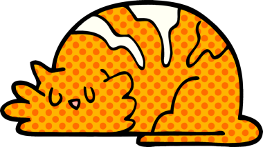 Çizgi film karalaması Uykucu kedi Bir insan tarafından çizilmiş