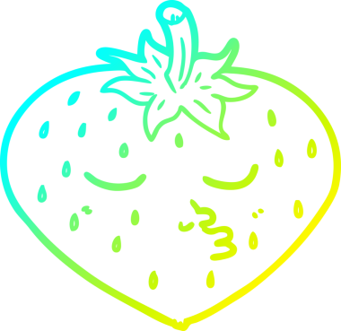 Bir insan tarafından çizilmiş bir çileğin soğuk gradyan çizimi