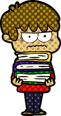 Bir insan tarafından çizilmiş sinirli çizgi film çocuğu.