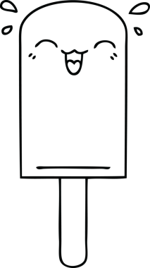 Bir insan tarafından çizilmiş garip çizgi film turuncu buz şekeri.