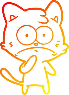 Bir insan tarafından çizilen çizgi film karakterinin sıcak gradyan çizimi