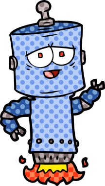 Bir insan tarafından çizilmiş çizgi film robotu