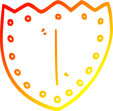 Bir insan tarafından çizilmiş karikatür kalkanının sıcak gradyan çizimi