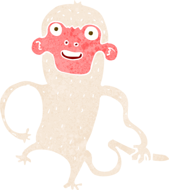 Bir insan tarafından çizilmiş çizgi maymun.