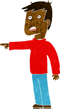 Bir insan tarafından çizilmiş çizgi filmdeki adam.