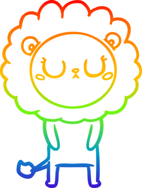 gökkuşağı gradyan çizgi çizimi bir insan tarafından çizilmiş bir aslan