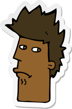 Bir insan tarafından çizilmiş karikatür asabi ifadesinin çıkartması.