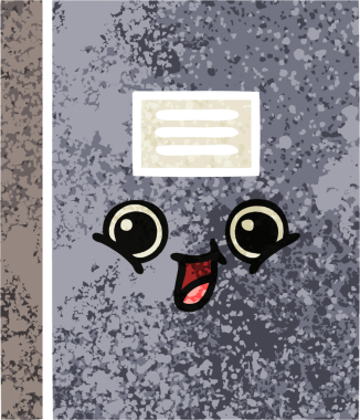 Bir insan tarafından çizilmiş bir defterin retro çizim stili karikatürü