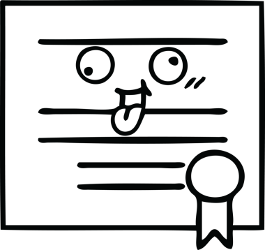 Mezuniyet diplomasını çizen çizgi bir insan tarafından çizilmiş.