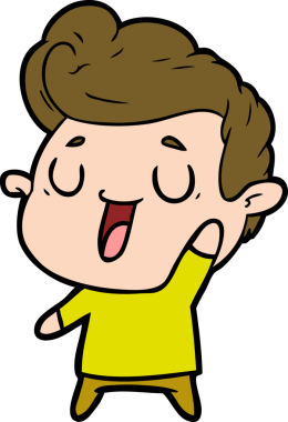 Bir insan tarafından çizilmiş mutlu çizgi film adamı.