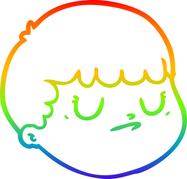 gökkuşağı gradyan çizgi çizimi bir insan tarafından çizilmiş bir erkek yüzü