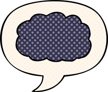 Bir insan tarafından çizilmiş çizgi roman tarzında konuşma baloncuğu olan karikatür bulutu