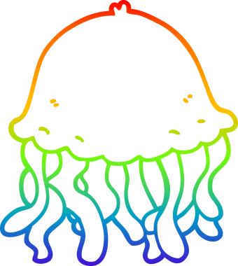 gökkuşağı gradyan çizgi çizimi Bir insan tarafından çizilmiş denizanası çizgi