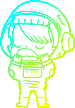 Konuşan bir astronotun insan tarafından çizilmiş soğuk gradyan çizimi.