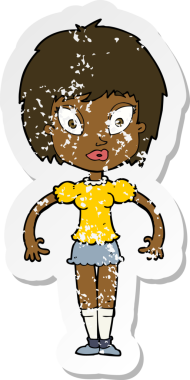 Bir insan tarafından çizilmiş bir karikatürün gerilimli çıkartması.