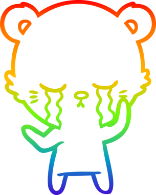 Bir insan tarafından çizilmiş ağlayan çizgi film ayısının çizimi.