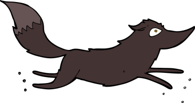 Bir insan tarafından çizilmiş bir kurt çizgi filmi.