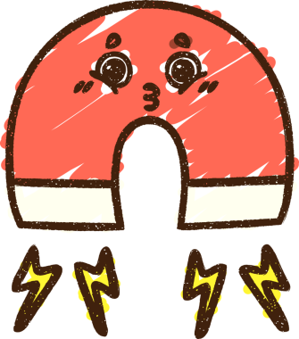 Bir insan tarafından çizilen mıknatıs tebeşiri