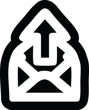 bir insan tarafından çizilmiş e- posta simgesi gönder