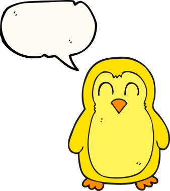 Bir insan tarafından çizilmiş serbest konuşma balonu karikatür kuşu