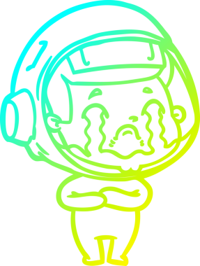 Bir insan tarafından çizilmiş ağlayan astronot çizgi filmi.