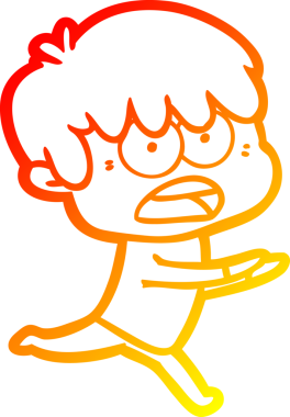 Bir insan tarafından çizilmiş endişeli bir çizgi film çocuğu çizimi.