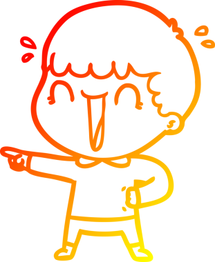 Bir insan tarafından çizilen, gülen çizgi film karakterinin sıcak çizgi çizimi.