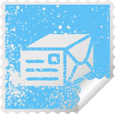 Bir insan tarafından çizilmiş bir kağıt paketinin kare soyma etiketi.