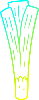 Bir insan tarafından çizilmiş organik pırasanın soğuk eğim çizgisi