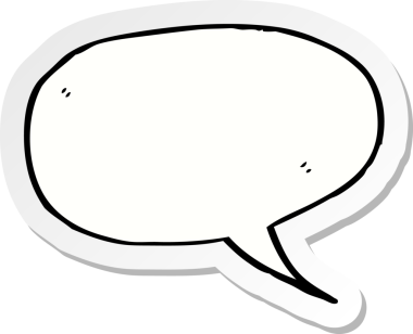 Bir insan tarafından çizilmiş bir karikatür konuşma balonunun etiketi.