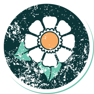 Bir insan tarafından çizilmiş bir çiçeğin sembolik dövmesi.