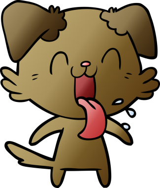 Bir insan tarafından çizilmiş nefes nefese bir köpek.