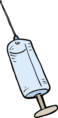 Bir insan tarafından çizilmiş şırınga.