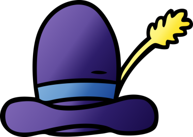 Bir insan tarafından çizilmiş bir çiftçi şapkasının gradyan karikatürü.