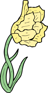 Bir insan tarafından çizilmiş karikatür çiçeği